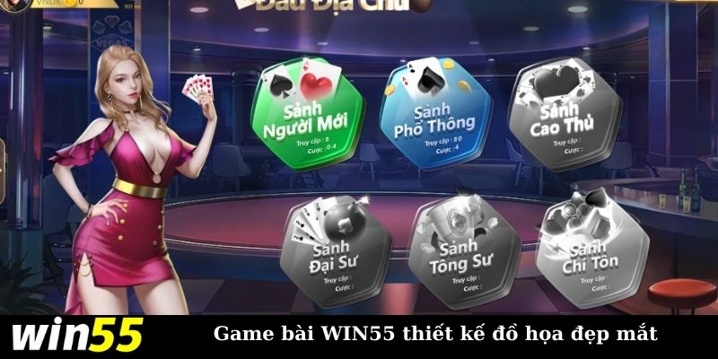 Tựa game bài tại WIN55 có thiết kế đồ họa chân thực 